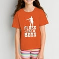 thumbnail image 3 of Floss Like A Boss - Flossin Dance Funny Emote Youth T Shirt - X-Large - Orange, 3 of 6
