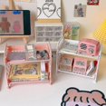 thumbnail image 2 of Double-layer Desktop Storage Rack Hollow Shelf For Cosmetic Stationery, 2 of 5