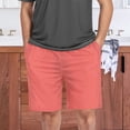 thumbnail image 6 of Men's Pajama Shorts Bottoms with Pockets Soft Lightweight Lounge Sleep Wear Plain Red, 6 of 6