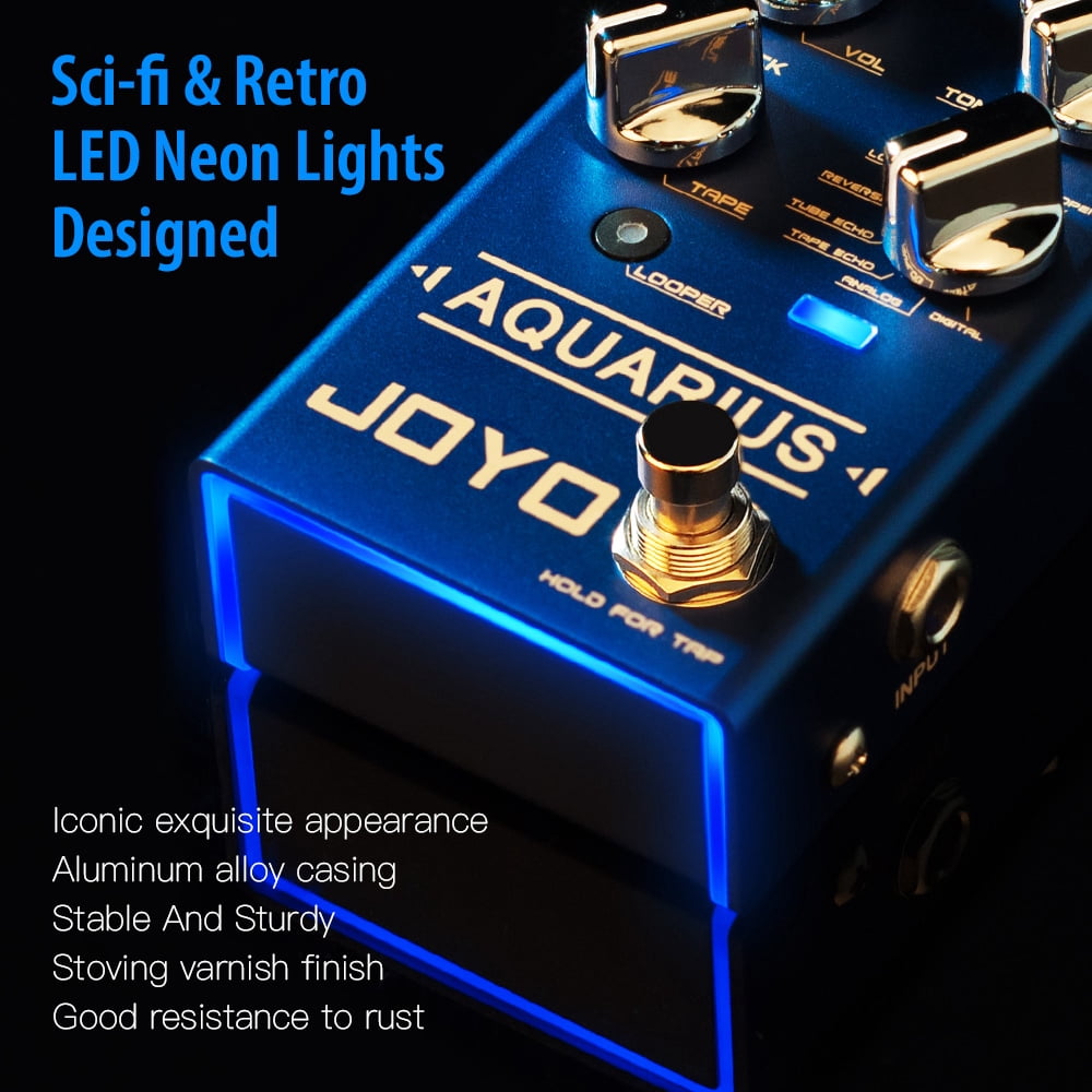JOYO R-07 Digital Delay & Looper Guitar Pedal 8 Delay Effects Multi Mode Tap Tempo