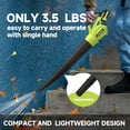 thumbnail image 5 of Leaf Blower Cordless with 2 Battery and Charger, 400CFM High Speed Leaf Blower with 2 Tubes, 20V Electric Leaf Cleaner, Lightweight Handheld Small Blower for Patio, Garden, House, Depot, Green, 5 of 8