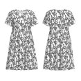 thumbnail image 3 of Bixox Robe d'Été à Manches Courtes pour Femmes Robe Ample Longueur Genou avec Poches-Serpent, 3 of 7