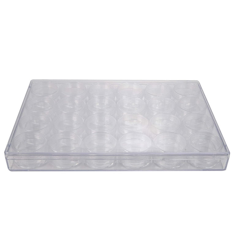 The Beadsmith Personality Case - Clear Storage Organizer Box, 9.5 x 6.4  inches - Includes 24 Small Containers with lids – 1.5 x 0.8 inches, Bead  Holder 