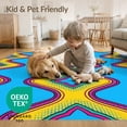 thumbnail image 4 of ODIKA Aesthetic Cartoon Retro Blocks Graphic Bold Outline Funky Refined for Home Office, Gaming Room, Under Desk, Non-Slip Chair-Friendly, 4 of 7
