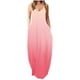 thumbnail image 2 of ICHUANYI Clearance Women Loose Pocket V-Neck Gradient Printing Sleeveless Loose Casual Sling Long Dress(Pink, S) ICHUANYI WER2023081110343, 2 of 5