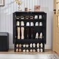 thumbnail image 5 of YOCWO Shoe Storage Cabinet with Doors, Shoe Closet with Wave Door and Adjustable Shelf, Black, 5 of 7