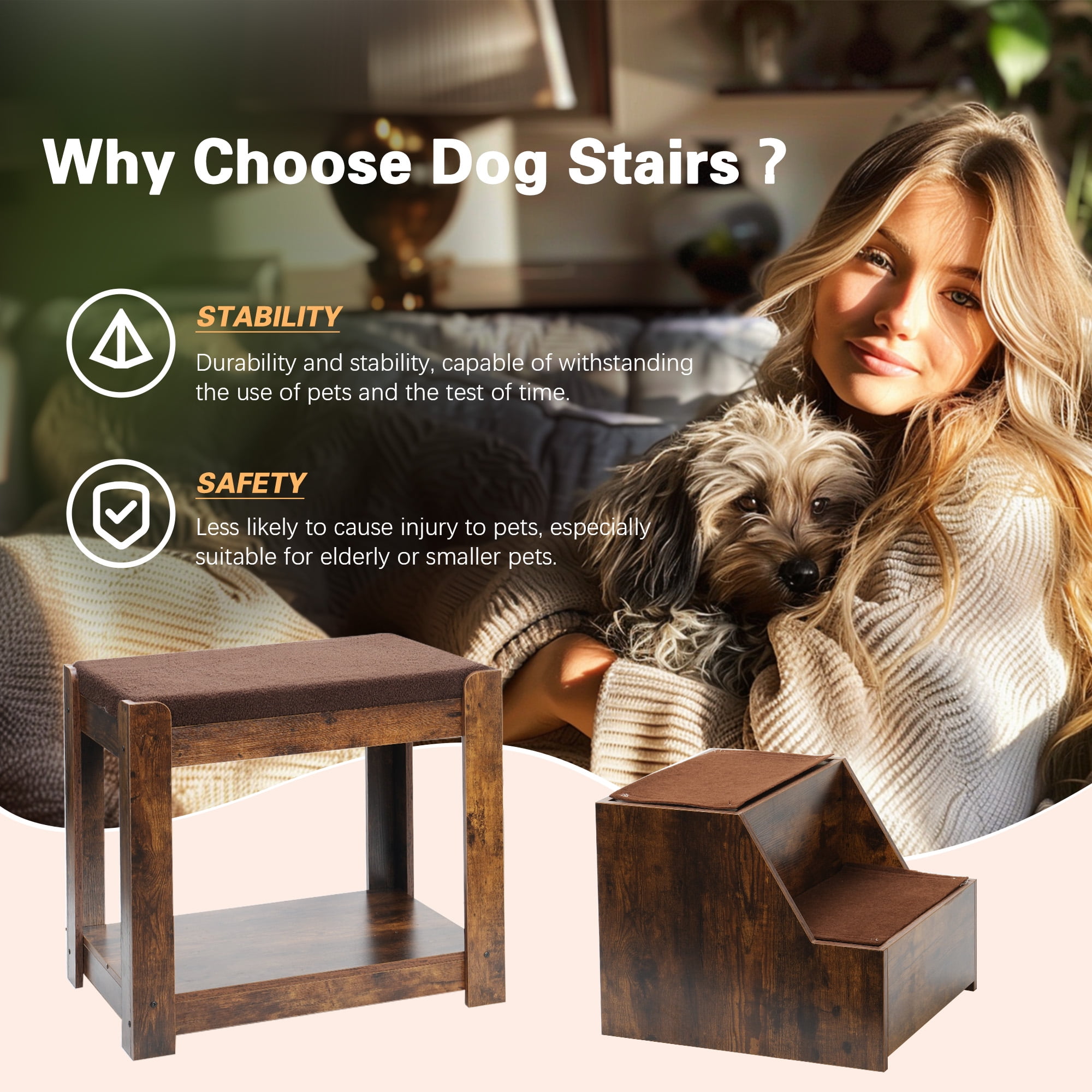 FFZ Pet Bunk Bed Removable Step Dogs Cats Multi-Level Window Perch Platform Cushion Scratch Pad Indoor