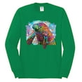 thumbnail image 2 of Wild Bobby Rainbow Painted Manatee Dean Russo Design Animal Lover Men Long Sleeve Shirt, Kelly, X-Large, 2 of 6