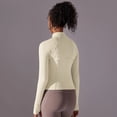 thumbnail image 3 of Chaqueta superior de manga larga acanalada de compresión para mujer, ajustada, deportiva, para correr, Fitness, abrigo con cremallera, camisetas de Yoga, sudaderas de entrenamiento, 3 of 5