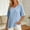 Light Blue women v neck button down shirt a1, variant on Yrmaups Loose Fit Short Sleeve T Shirt for Women, Casual V Neck Blouse, Soft Stretch Button Down Tee for Beach Travel Office Daily Wear, Purple M