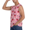 thumbnail image 3 of Lsque Strawberry and Ladybugs Print Men's Cotton Blend Sleeveless Muscle Shirts (S-3XL)- Moisture Wicking, Odor Protection, UPF 30+,Large, 3 of 8