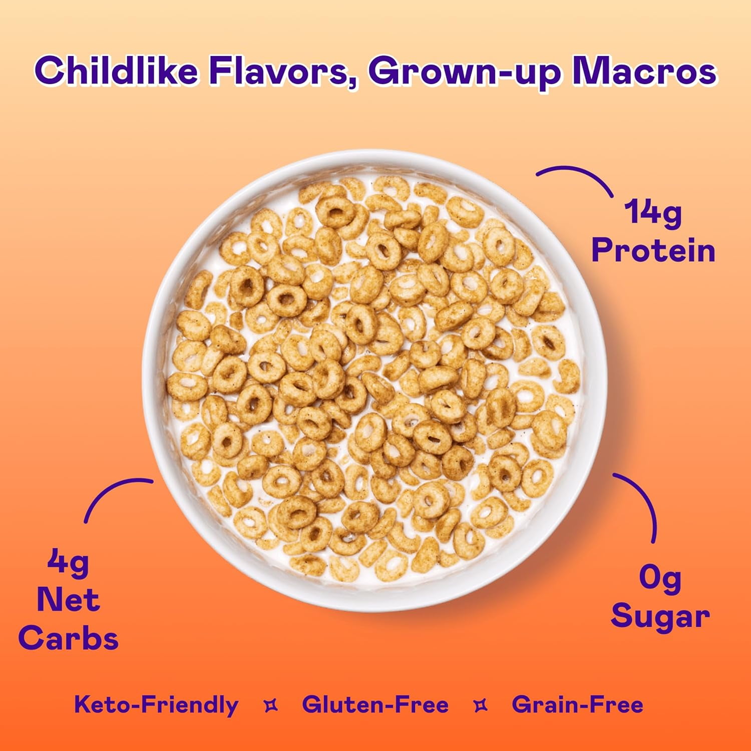 Pack of 8, Magic Spoon Peanut Butter Grain-Free Cereal, 7 oz