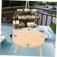 thumbnail image 4 of QUMIIRITY 1Ensemble Table Ronde Portable Rangement Collation Matériau Bois Design Simple pour Rassemblement Extérieur Pique-Nique Fête, 4 of 8