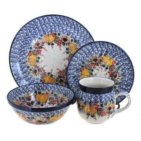 Ceramika Artystyczna Blue Rose Polish Pottery Dinnerware (4 PC) Harvest Bounty