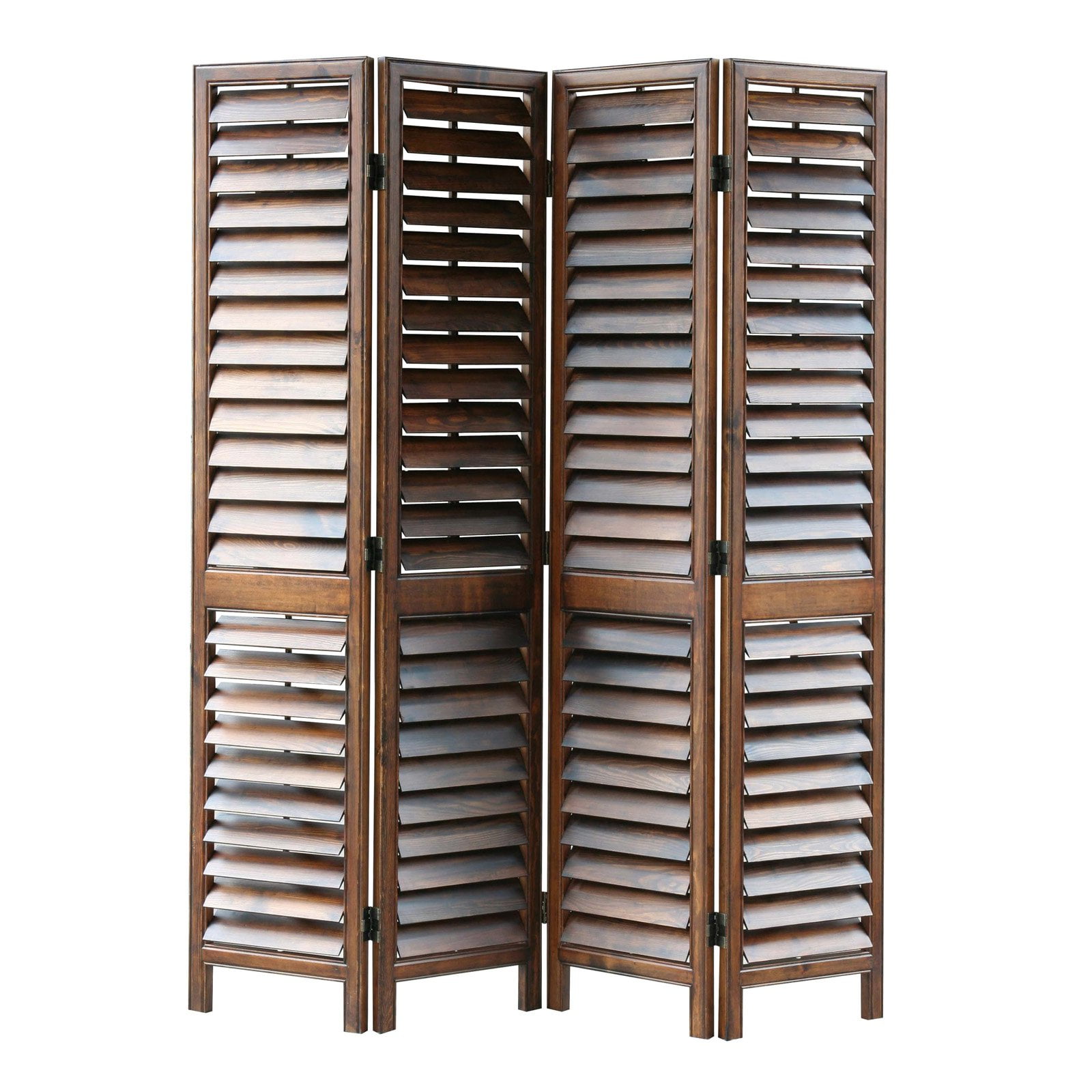 Riviera Adjustable Shutter Room Divider 84 inch Brown