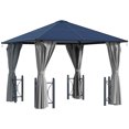 thumbnail image 1 of Outsunny Pavillon à Toit Rigide 10 Pieds x 10 Pieds, Pavillon de Terrasse, Noir, 1 of 9