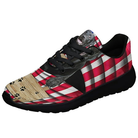 

Black Labrador Dog American flag Shoes Sneakers Black Size 12
