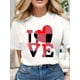 thumbnail image 1 of Valentine's Day Heart Pattern T-Shirt Stylish Crew Neck Women's Casual Round Neck Short Sleeve Tee For Adult, Men, Women, Teen, Teenager, Adolescent, Youth, 1 of 6