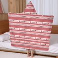 thumbnail image 5 of Red Christmas Striped Pattern (2) Hooded Bath Towel，60"x35" for Ages 3 To 12 Kids, Quick Dry Lightweight Soft Microfiber Hood Beach Towel Cover Up for Kids, 5 of 7