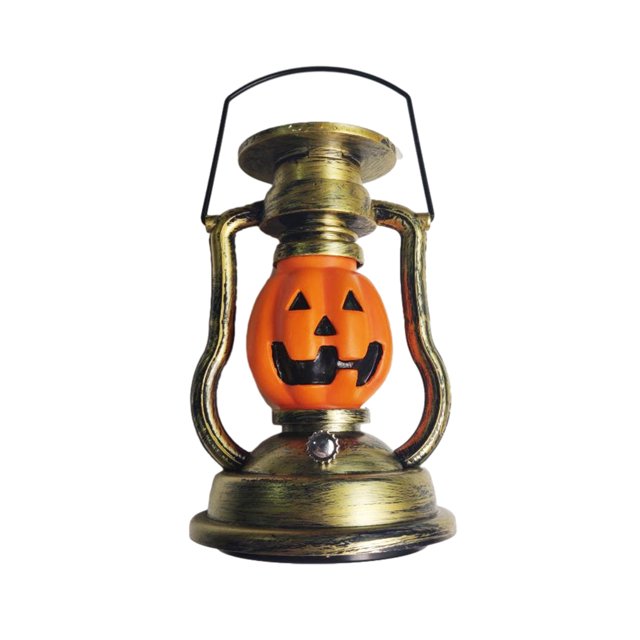 Bewildely Lámpara de aceite con forma de calabaza, temática de Halloween, mano de obra exquisita, linterna solar de Halloween, LED Iluminación y accesorios