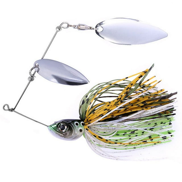 CUITING Fishing Jig Double Willow Blade Attractive Metal Easy to Carry Lure Spinner Baits for Bass