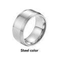 thumbnail image 2 of Anillo de superficie mate a la moda para hombre, anillos de decoración, joyería de pareja, regalo portátil para boda, compromiso, fiesta de Ropa, zapatos y accesorios Miscelánea Color Acero Minnieouse AP014927-04, 2 of 6