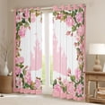 thumbnail image 2 of Feelyou Pink Castle Print Curtains Pack of 2 (42x84 Each) for Kids, Romantic Spring Rose Floral Curtains Blackout, Fairy Tale Princess Bedroom Curtains, Living Room Curtains Decor, 2 of 6