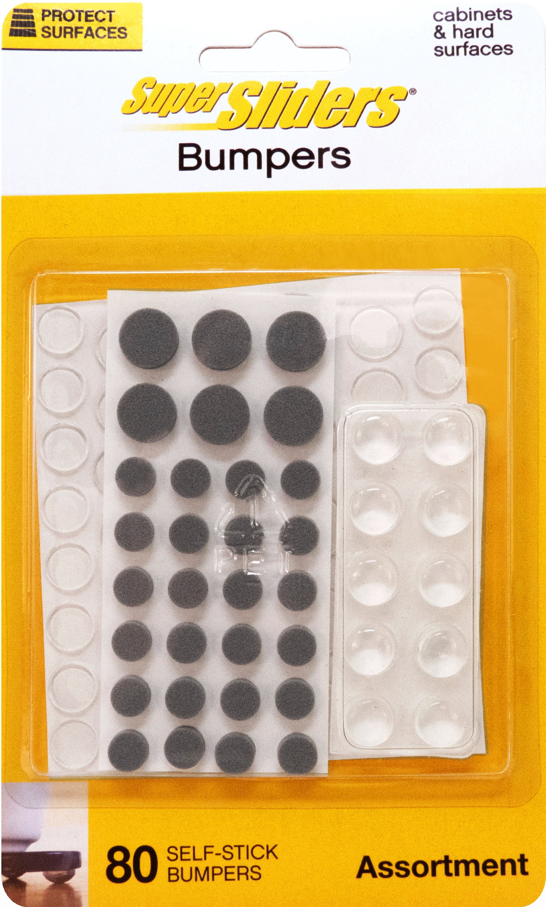 Super Sliders Bumpers Value Pack – 80 Assorted Clear & Foam Surface Protectors for Cabinets, Drawers, Décor & More
