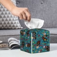 thumbnail image 6 of Uemuo skull black cats in mexican Pattern Tissue Box Cover Holder, Square with Bottom Belt - PVC Leather Decorative Organizer for Tabletop, Bathroom, Car, Office, 6 of 7