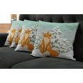 thumbnail image 5 of Ambesonne Fox Throw Pillow Cover 4 Pack, Red Fox Winter Forest Xmas, 18", Almond Green Orange, 5 of 5