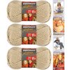 Bernat Softee Chunky Yarn Bundle Super Bulky #6, 3 Skeins Linen 28021