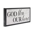 thumbnail image 3 of Stupell Industries French Country God Bless Our Home Phrase Black Floating Frame Canvas Art, 25 x 11, by Lil' Rue, 3 of 8