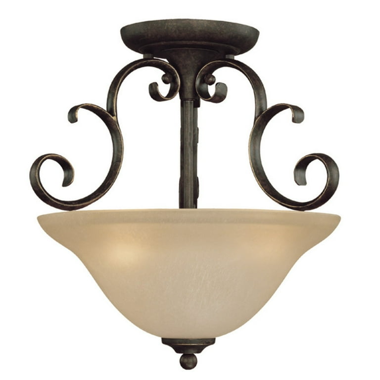 Craftmade Barrett Place 15-in Mocha Bronze Traditional Incandescent Semi-flush Mount Light Craftmade Barrett Place 15-in Mocha Bronze Traditional Incandescent Semi-flush Mount Light