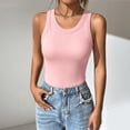 thumbnail image 6 of Stralyhd Built In Bra Tank Tops for Women Body Hugging Summer Tank Going Out Sleeveless Camisole Slim Fit Casual Outfits Pink XXL, 6 of 6