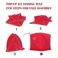 thumbnail image 6 of JoanKaren Pop Up Ice Fishing Tent,3-4 Person Insulated Mobile Ice Enclosure Shelter,Portable Hub-Style&Windproof and Warm,5.9 ft x 5.9 ft x 6.6 ft,Red, 6 of 8