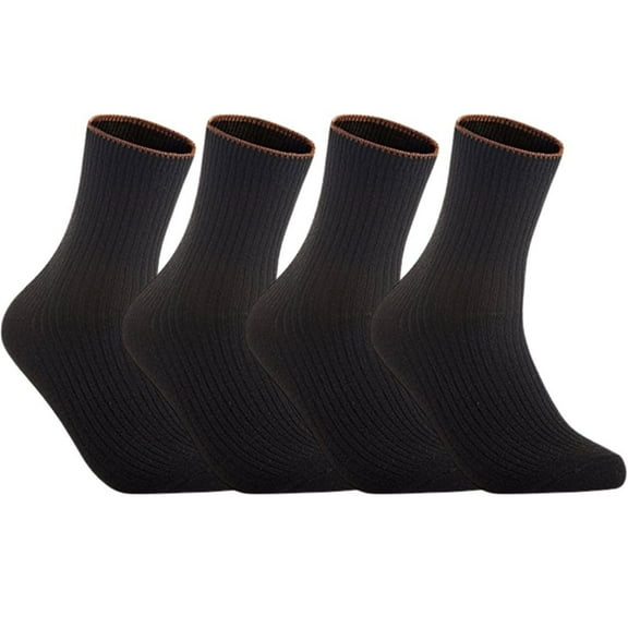 Women's 4 Pairs Extra Comfortable Cozy Wool Crew Socks. Sweat Absorbent Great Activewear for Fun Sports Size 6-9Black