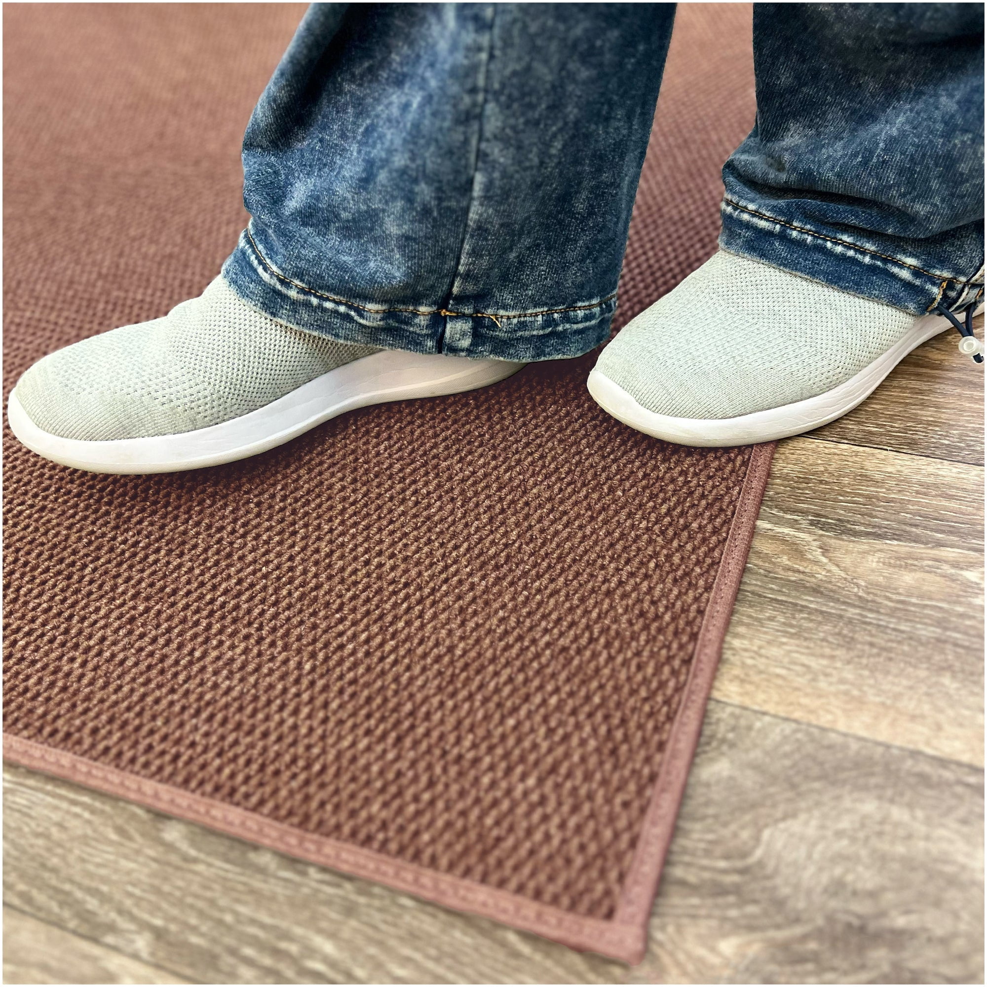 Koeckritz Rugs 3'x10' Soft Indoor/Outdoor Espresso Bound Area Rug Lightweight, Easy to Clean & Move