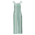 thumbnail image 5 of Lenpel Women's Jumpsuits Plus Size Sleeveless Spaghetti Strap Striped Plaid Straight Leg Rompers Causal Loose Overalls with Pockets, 5 of 5