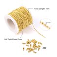 thumbnail image 2 of Alexcraft Gold Necklace Chains for Jewelry Making, 32.8 Feet Jewelry Chains for DIY Necklace Bracelet Jewelry Making with Connectors, 2 of 6