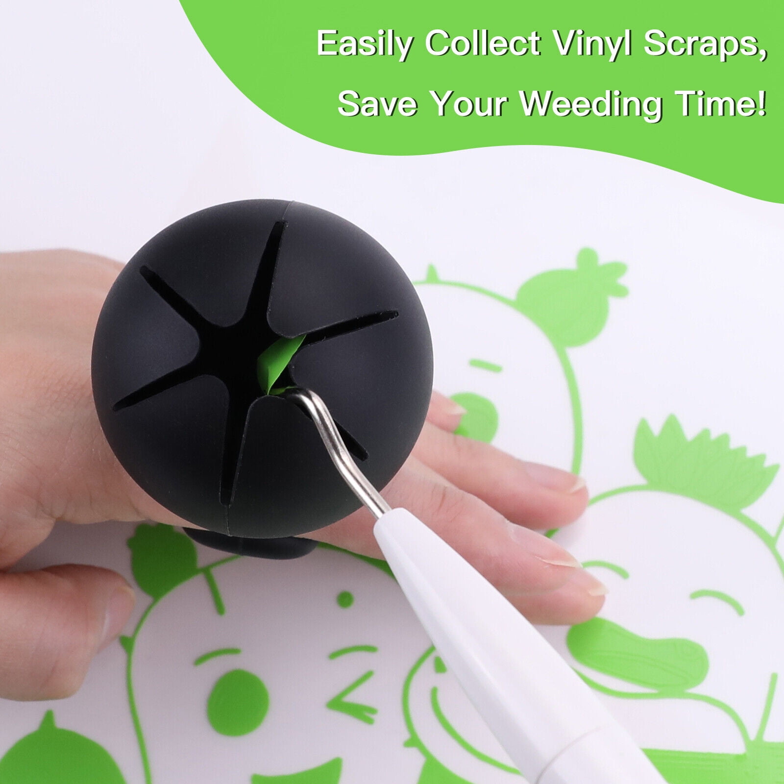 2x Suctioned Vinyl Wrapping Weeding Cricut Scrap Collector Silicone Suction  Cup