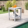 thumbnail image 5 of Pipopa Adirondack Outdoor Side Table,HDPE All Weather Double Layer Patio Side Table,Rectangular End Table for Garden Balcony Pool,White, 5 of 7