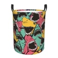 thumbnail image 1 of Fotbe Angry Shark Pattern Cesto de Ropa con Asas, Cesto Impermeable de Gran Capacidad, Bolsa de Lavado para Dormitorio, Cesto de Ropa con Ruedas y Asas-Small, 1 of 6