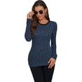 thumbnail image 1 of Women Long Sleeve Crew Neck/Scoop Neck Rayon Slim Fit Stretchy Layer T Shirts Tops, 1 of 6