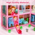 thumbnail image 3 of FUJILI Girls Dollhouse with Slide, Pink, 16.7'', 3 of 7