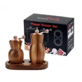 thumbnail image 1 of Hand Acacia Wood Pepper Grinder Set Vase Shape Black Pepper Grinder with Base Adjustable Ceramic Core Salt Shaker Grinding Tools, 1 of 6