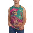 thumbnail image 6 of Daiia Western Desert Skull Cowboy (2) Printed Men's Tank Tops,Casual Soft Sleeveless Gym Muscle Shirts Bodybuilding Tee-X-Large, 6 of 8