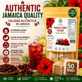 thumbnail image 3 of Hibiscus(Jamaica) Premium Flowers Tea Bags – 50 Count (2 g Each) – 100% Natural – Vacuum-Sealed for Freshness – Non-GMO, Sugar-Free, Gluten-Free, Caffeine-Free – Tart & Refreshing Hot or Iced Tea, 3 of 9