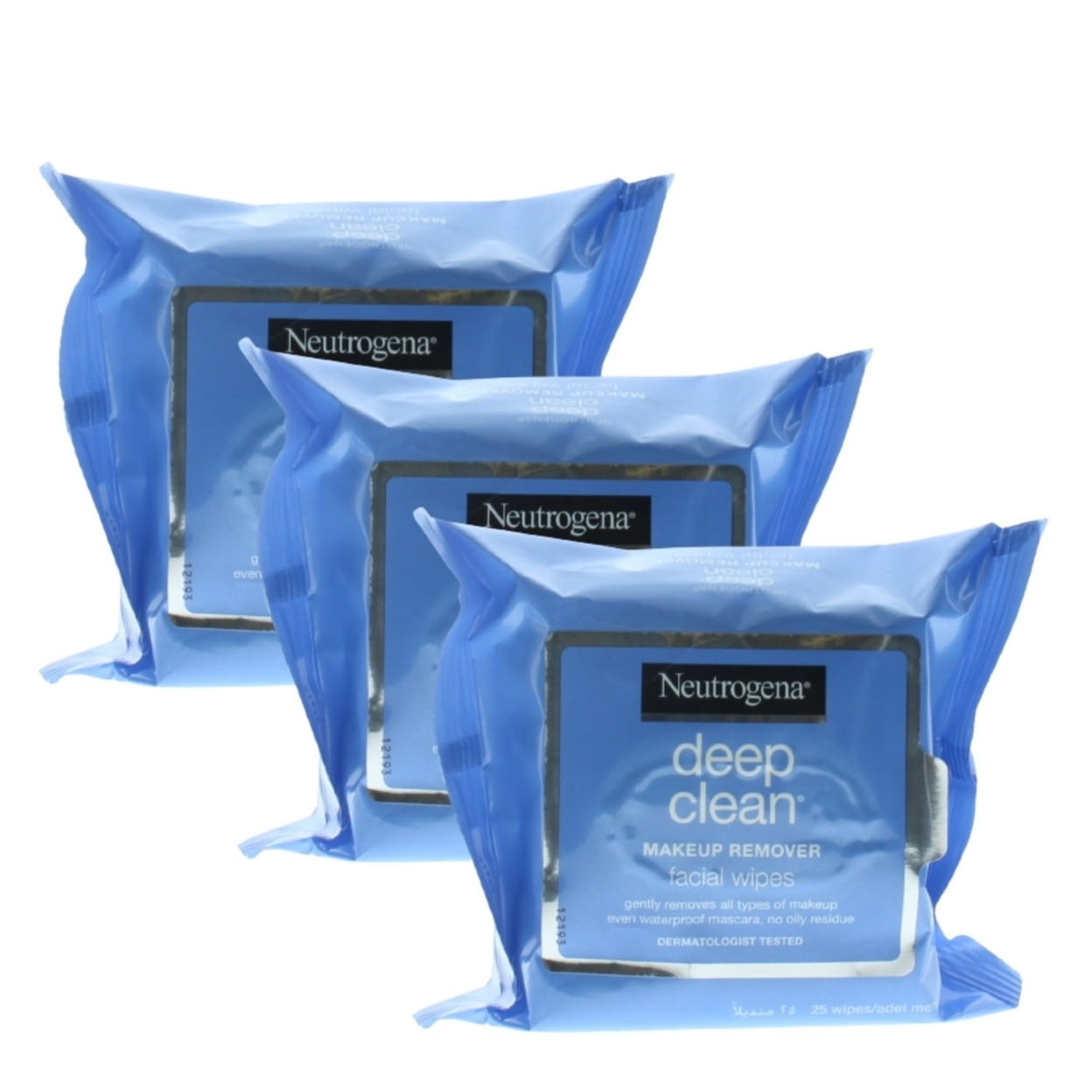 Neutrogena Deep Clean Makeup Remover Facial Wipes (3 packs of 25 Wipes