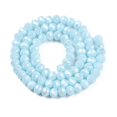 thumbnail image 3 of Electroplate Glass Beads Strands Pearl Luster Plated Faceted Rondelle Light Blue 6x5mm Hole: 1mm about 84~85pcs/strand 41.5~42cm, 3 of 3