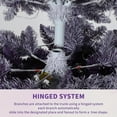 thumbnail image 2 of 7.5 ft Christmas Tree,Snow Flocked Pencil Christmas Tree, Slim Artificial Christmas Tree with Sturdy Metal Stand,Space-Saving Design for Home and Office Decor,Purple Gradient, 2 of 9